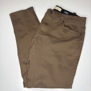 SCOTT JAMES Mens Slim Fit Brown Jeans 36x32 (31) 5 Pocket Casual Stretch Denim